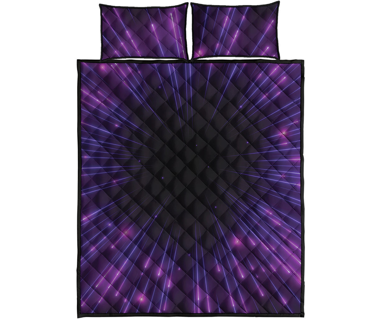 Purple Hyperspace Print Quilt Bed Set
