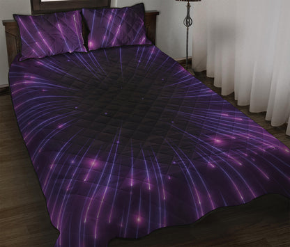 Purple Hyperspace Print Quilt Bed Set