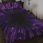 Purple Hyperspace Print Quilt Bed Set