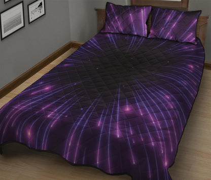 Purple Hyperspace Print Quilt Bed Set