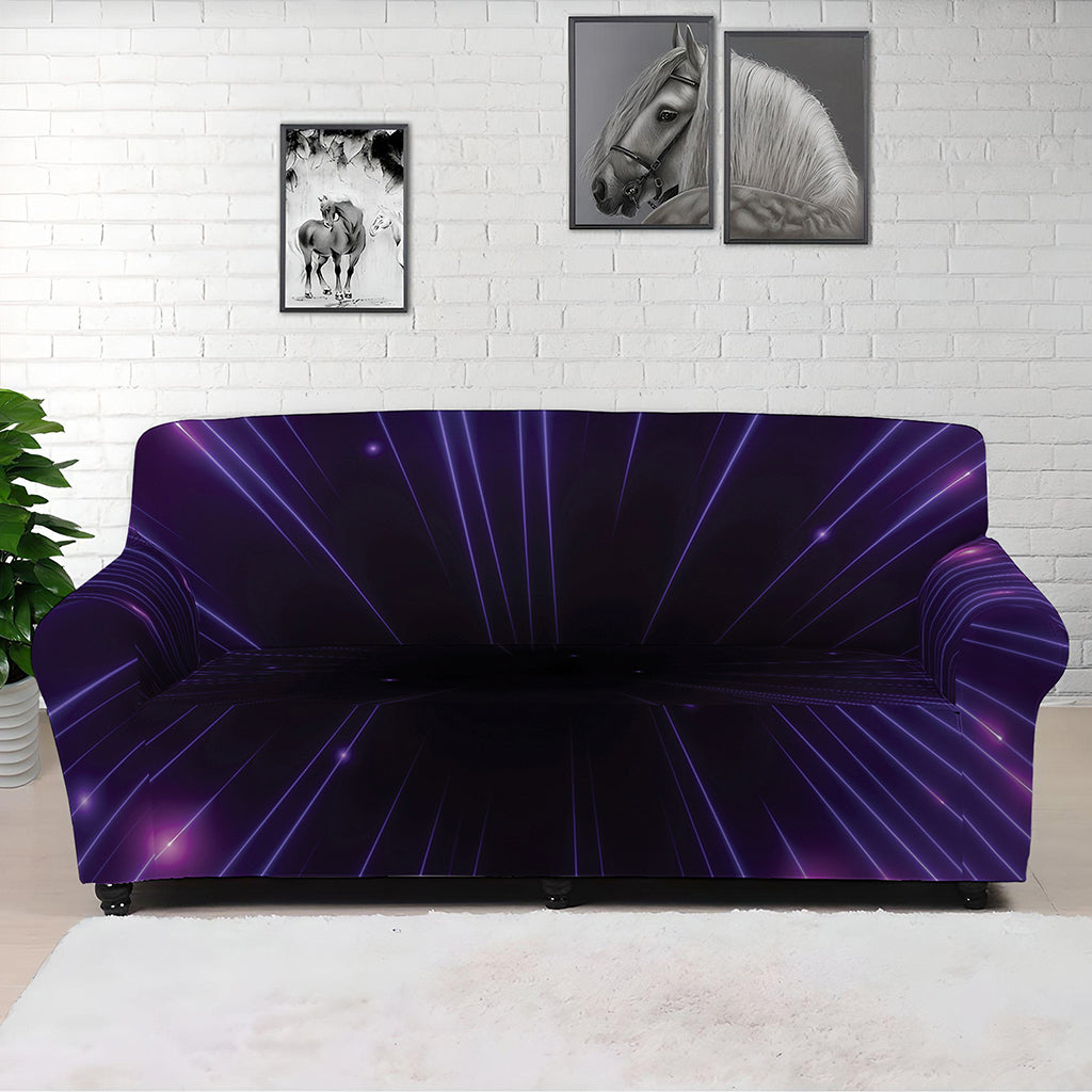 Purple Hyperspace Print Sofa Cover