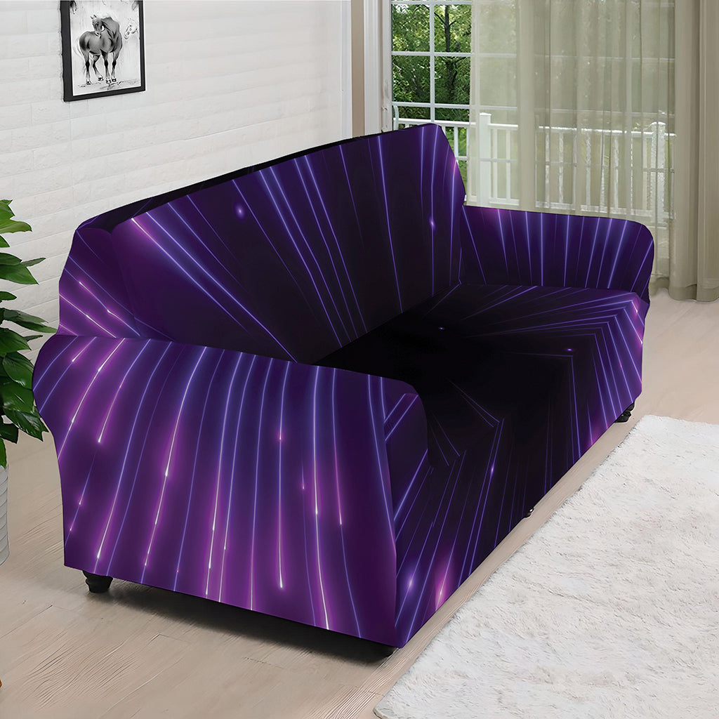 Purple Hyperspace Print Sofa Cover