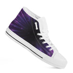 Purple Hyperspace Print White High Top Shoes