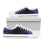 Purple Hyperspace Print White Low Top Shoes