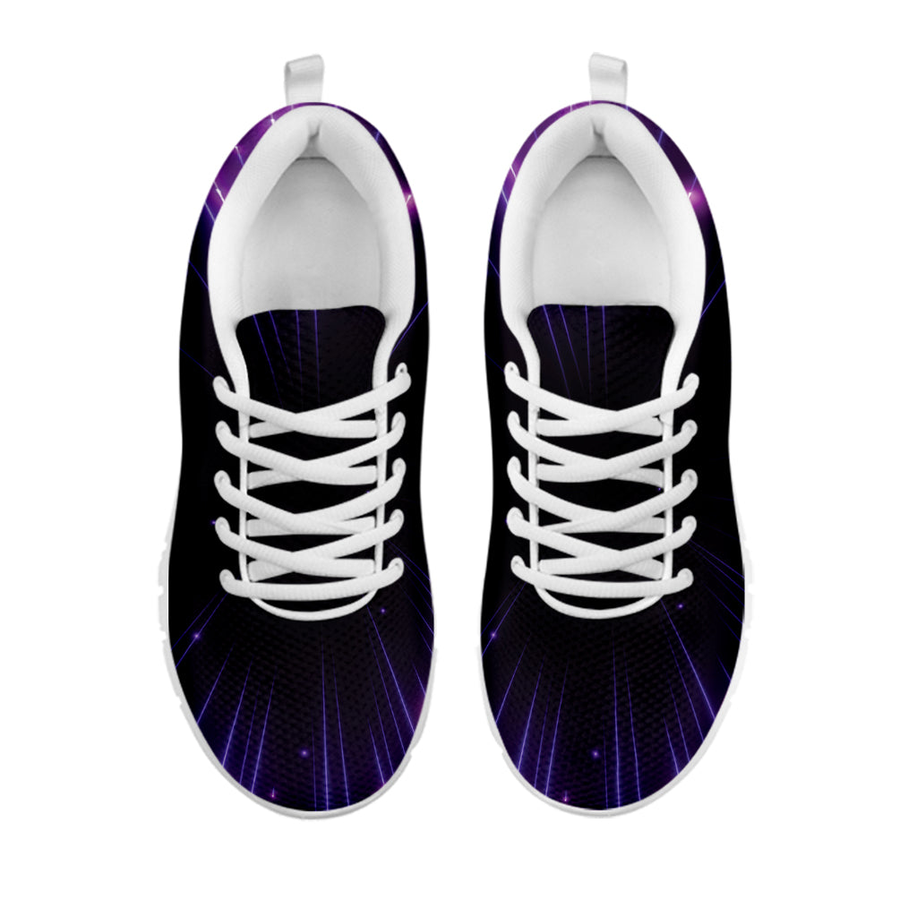 Purple Hyperspace Print White Sneakers