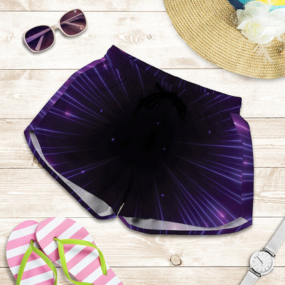 Purple Hyperspace Print Women's Shorts