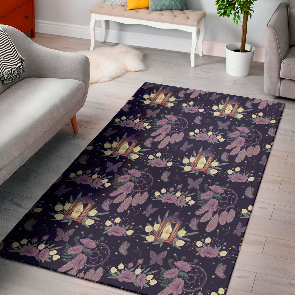 Purple Indian Dream Catcher Print Area Rug