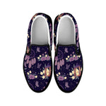 Purple Indian Dream Catcher Print Black Slip On Shoes