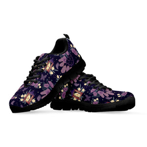 Purple Indian Dream Catcher Print Black Sneakers