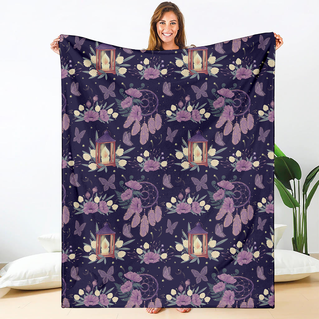 Purple Indian Dream Catcher Print Blanket