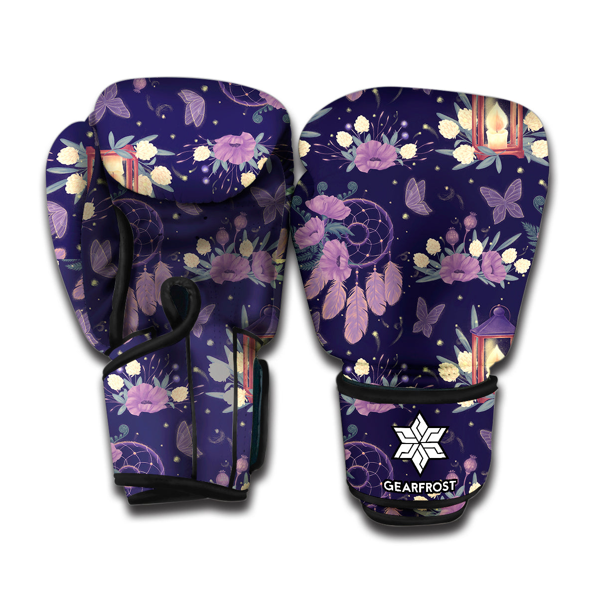 Purple Indian Dream Catcher Print Boxing Gloves