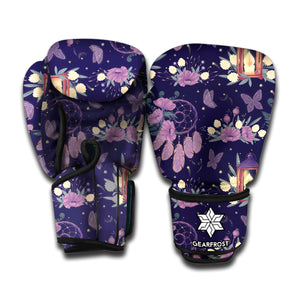 Purple Indian Dream Catcher Print Boxing Gloves