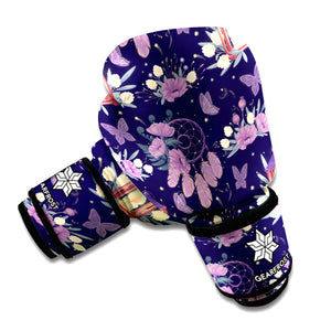 Purple Indian Dream Catcher Print Boxing Gloves