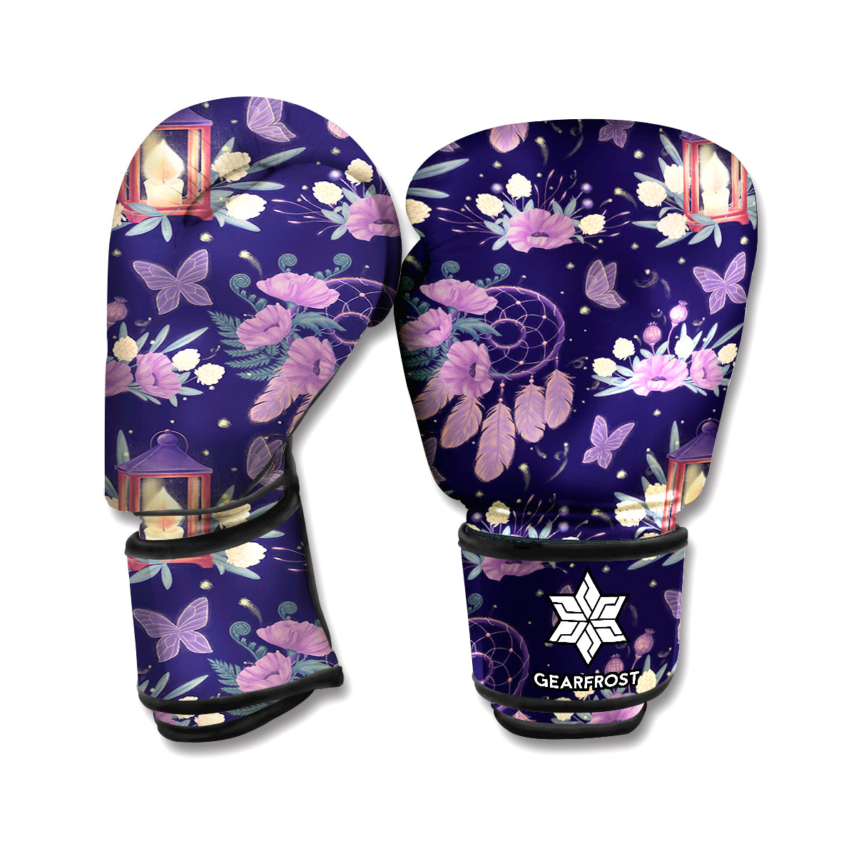 Purple Indian Dream Catcher Print Boxing Gloves