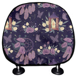 Purple Indian Dream Catcher Print Car Headrest Covers