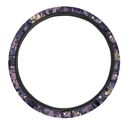 Purple Indian Dream Catcher Print Car Steering Wheel Cover
