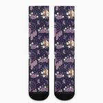 Purple Indian Dream Catcher Print Crew Socks