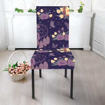 Purple Indian Dream Catcher Print Dining Chair Slipcover