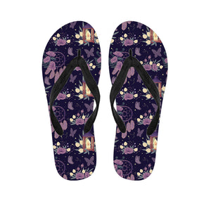 Purple Indian Dream Catcher Print Flip Flops