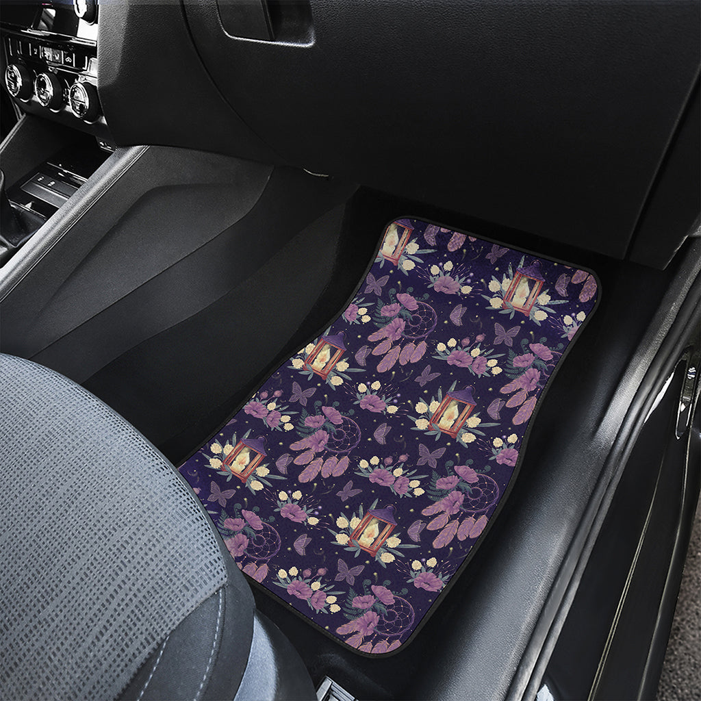 Purple Indian Dream Catcher Print Front and Back Car Floor Mats