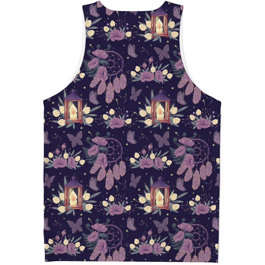 Purple Indian Dream Catcher Print Men's Tank Top