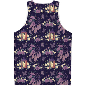 Purple Indian Dream Catcher Print Men's Tank Top