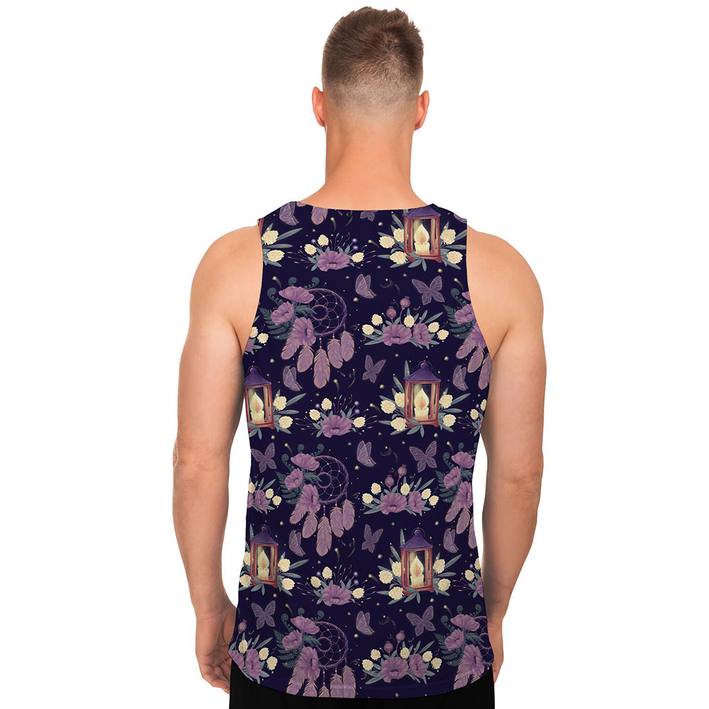 Purple Indian Dream Catcher Print Men's Tank Top