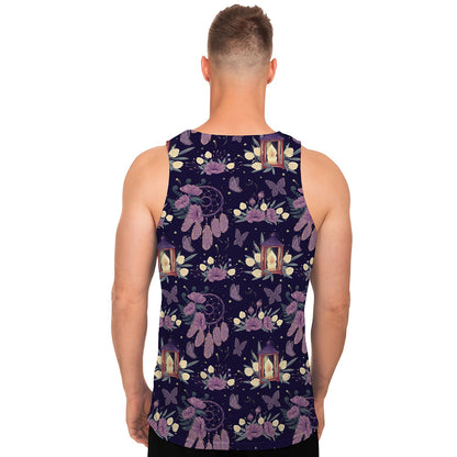 Purple Indian Dream Catcher Print Men's Tank Top