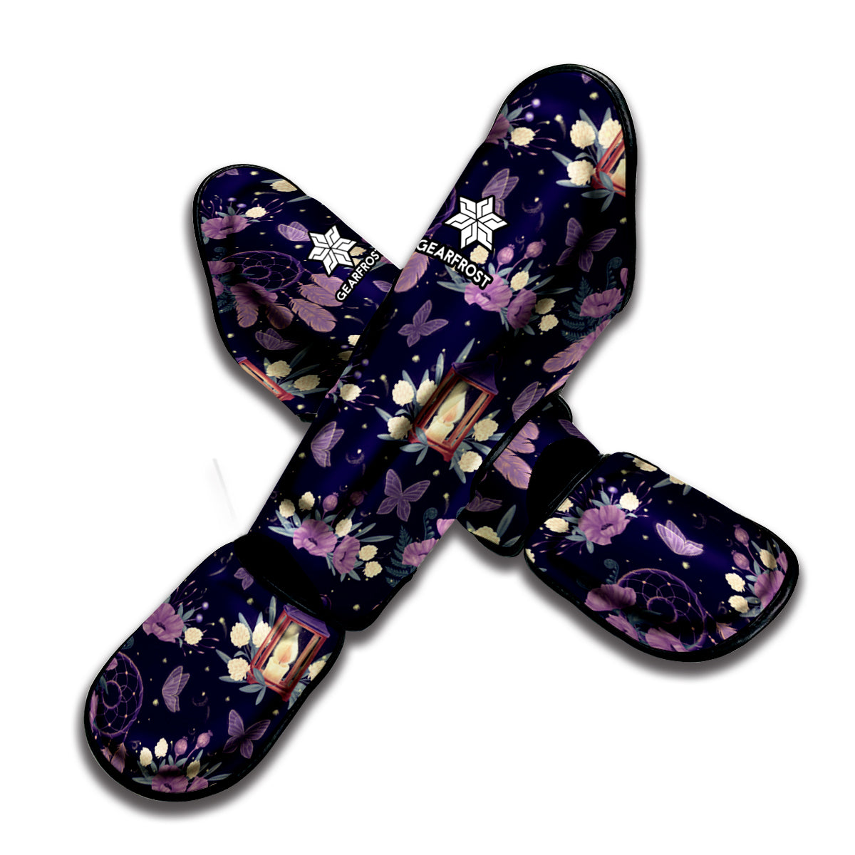 Purple Indian Dream Catcher Print Muay Thai Shin Guard