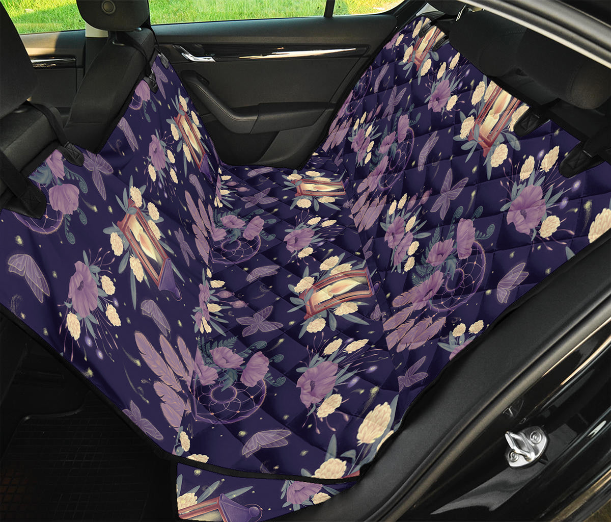 Purple Indian Dream Catcher Print Pet Car Back Seat Cover