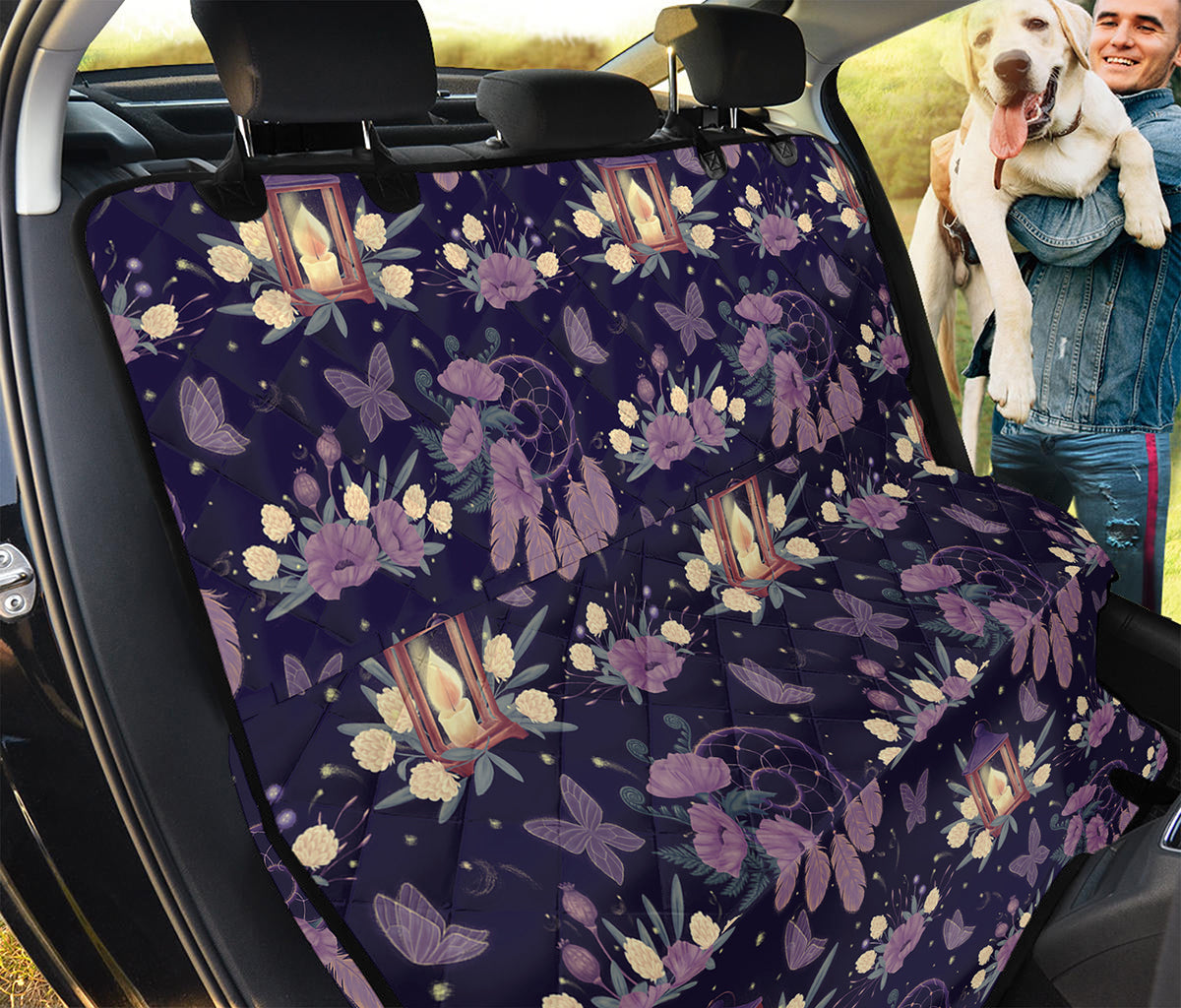 Purple Indian Dream Catcher Print Pet Car Back Seat Cover