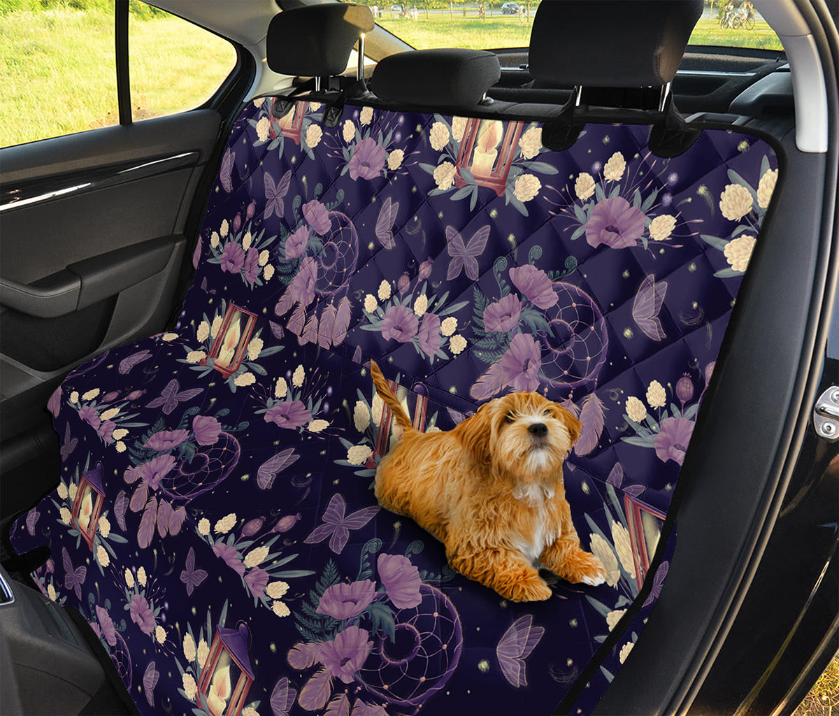 Purple Indian Dream Catcher Print Pet Car Back Seat Cover