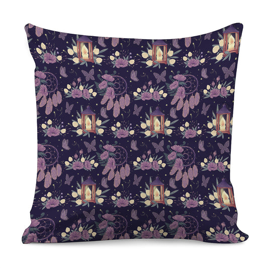 Purple Indian Dream Catcher Print Pillow Cover