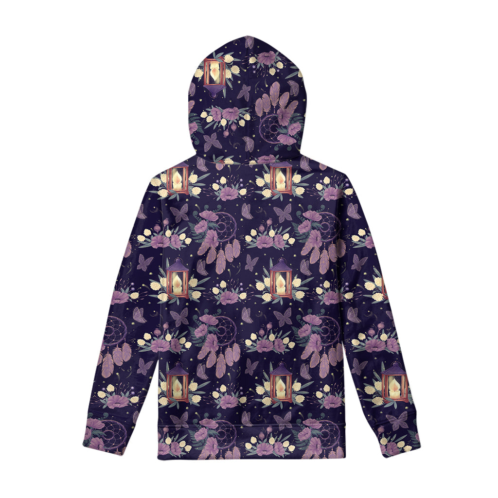 Purple Indian Dream Catcher Print Pullover Hoodie