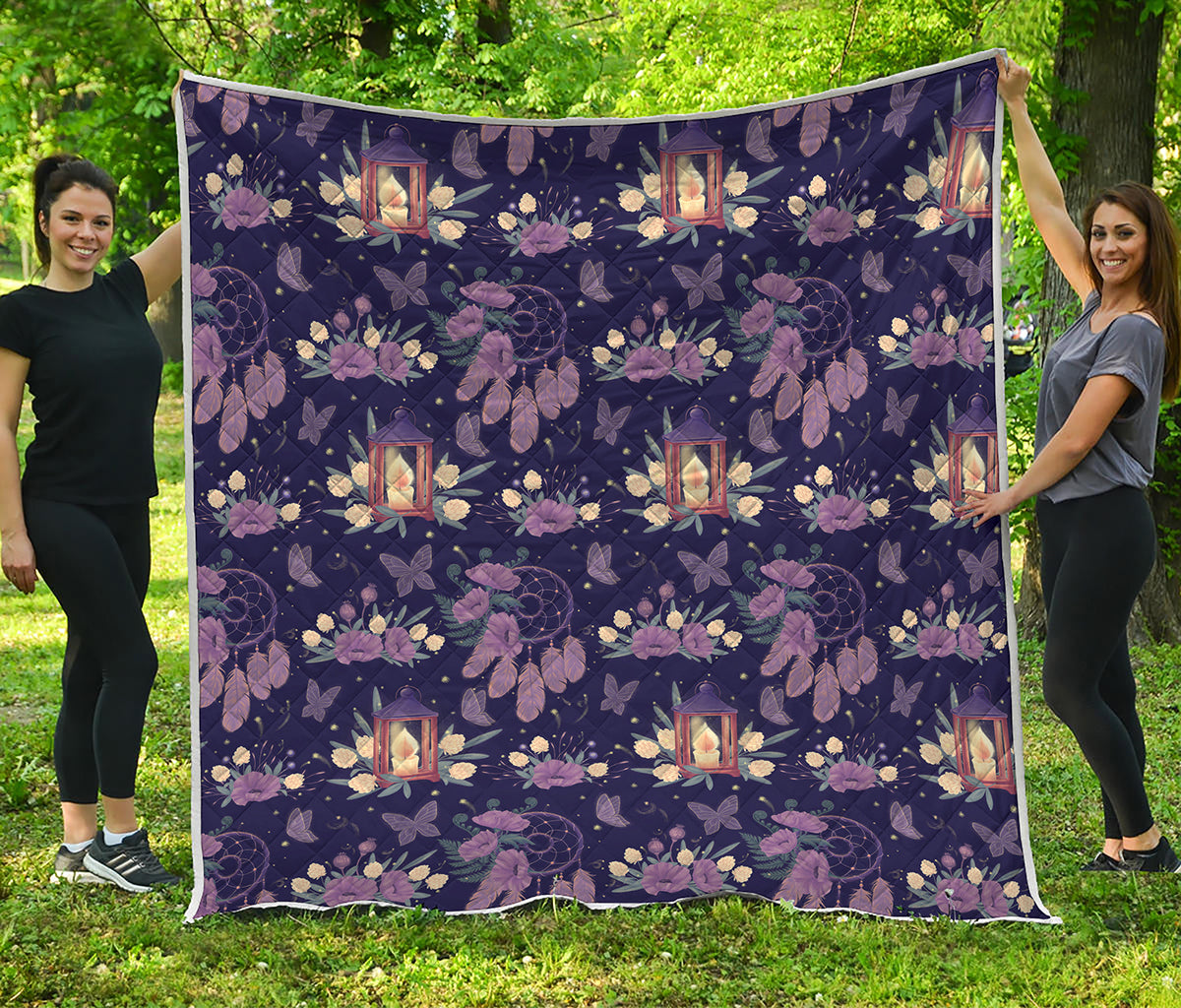 Purple Indian Dream Catcher Print Quilt