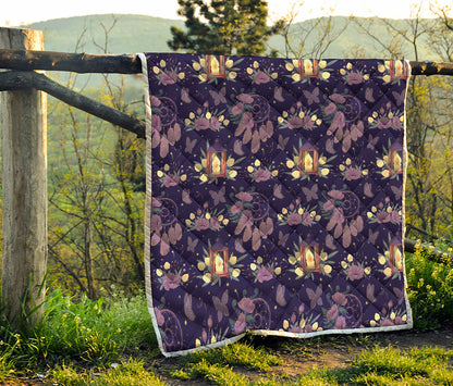 Purple Indian Dream Catcher Print Quilt