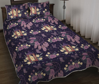Purple Indian Dream Catcher Print Quilt Bed Set