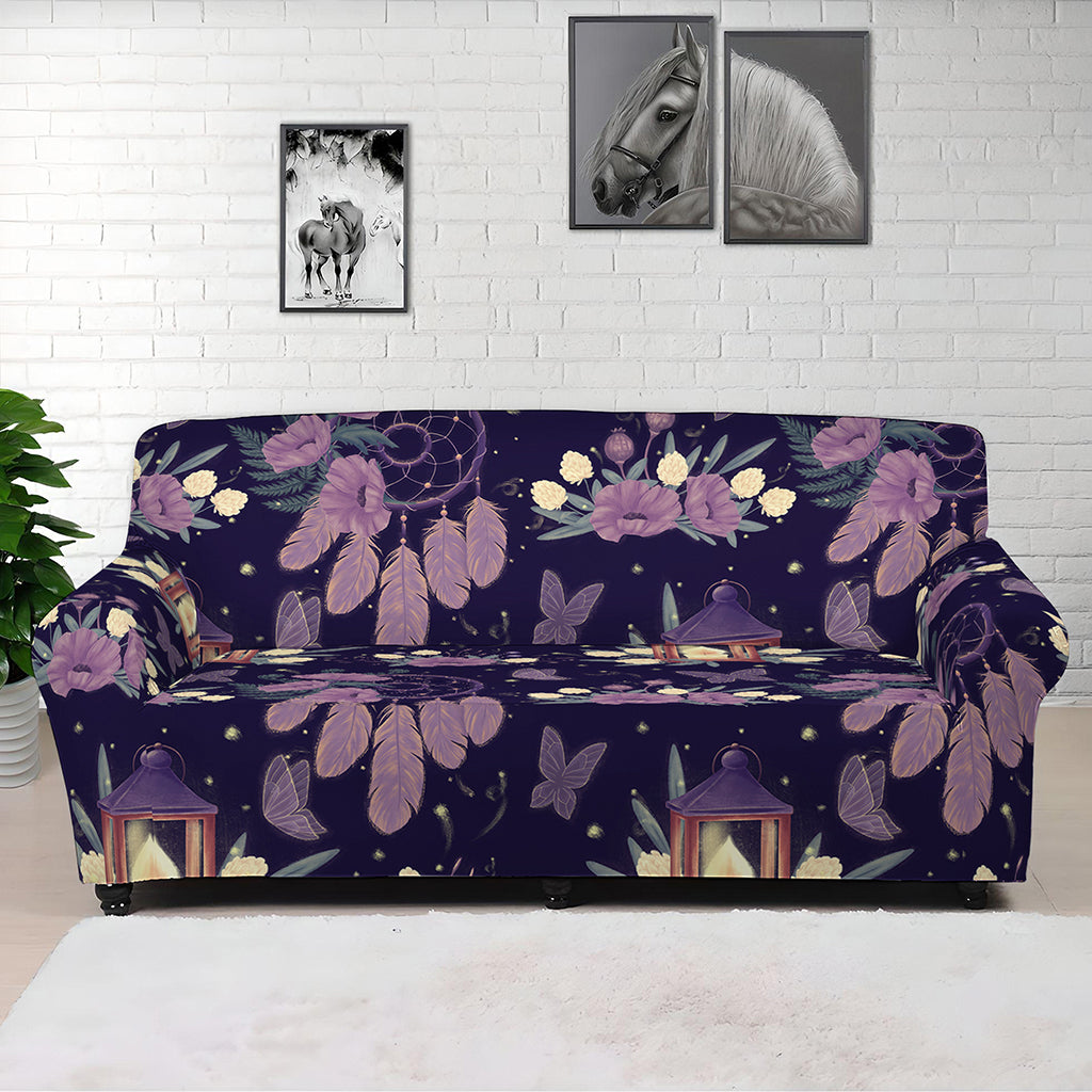 Purple Indian Dream Catcher Print Sofa Cover