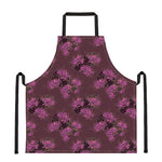 Purple Japanese Amaryllis Pattern Print Apron