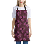 Purple Japanese Amaryllis Pattern Print Apron