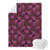 Purple Japanese Amaryllis Pattern Print Blanket