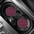Purple Japanese Amaryllis Pattern Print Car Coasters