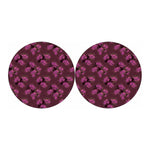 Purple Japanese Amaryllis Pattern Print Car Coasters