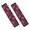 Purple Japanese Amaryllis Pattern Print Car Seat Belt Covers