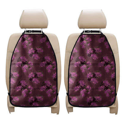 Purple Japanese Amaryllis Pattern Print Car Seat Organizers