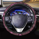 Purple Japanese Amaryllis Pattern Print Car Steering Wheel Cover