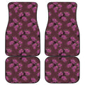 Purple Japanese Amaryllis Pattern Print Front and Back Car Floor Mats