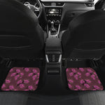 Purple Japanese Amaryllis Pattern Print Front and Back Car Floor Mats