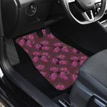 Purple Japanese Amaryllis Pattern Print Front and Back Car Floor Mats