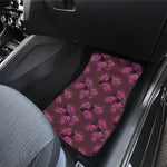 Purple Japanese Amaryllis Pattern Print Front and Back Car Floor Mats